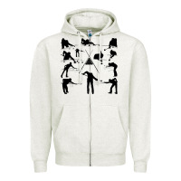 Oatmeal Heather billiards Zipper Hoodie - artisFamous