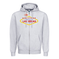 Heather Grey Welcome to Fabulous Las Vegas Nevada Zipper Hoodie - artisFamous