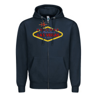 Navy Welcome to Fabulous Las Vegas Nevada Zipper Hoodie - artisFamous