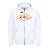 White Welcome to Fabulous Las Vegas Nevada Zipper Hoodie - artisFamous
