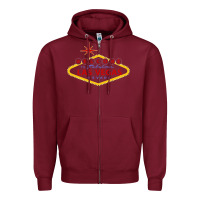 Burgundy Welcome to Fabulous Las Vegas Nevada Zipper Hoodie - artisFamous