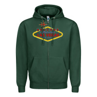 Sports Green Welcome to Fabulous Las Vegas Nevada Zipper Hoodie - artisFamous