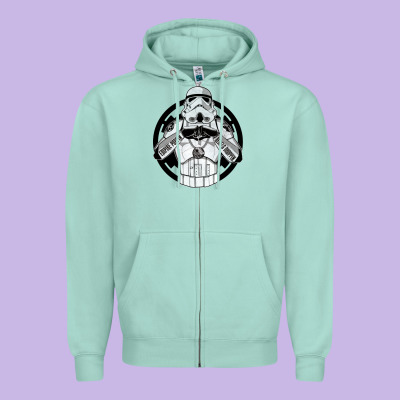 Storm Trooper Zipper Hoodie Designed By Artisfamous