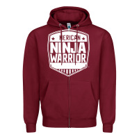 Burgundy american ninja warrior Zipper Hoodie - artisFamous