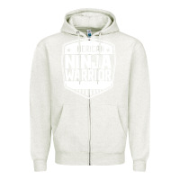 Oatmeal Heather american ninja warrior Zipper Hoodie - artisFamous