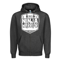 Charcoal Heather american ninja warrior Zipper Hoodie - artisFamous