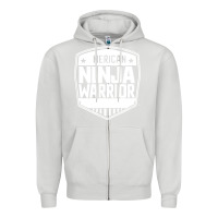 Dove Grey american ninja warrior Zipper Hoodie - artisFamous