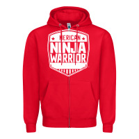 Red american ninja warrior Zipper Hoodie - artisFamous