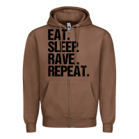 Chestnut eat sleep rave repeat Zipper Hoodie - artisFamous