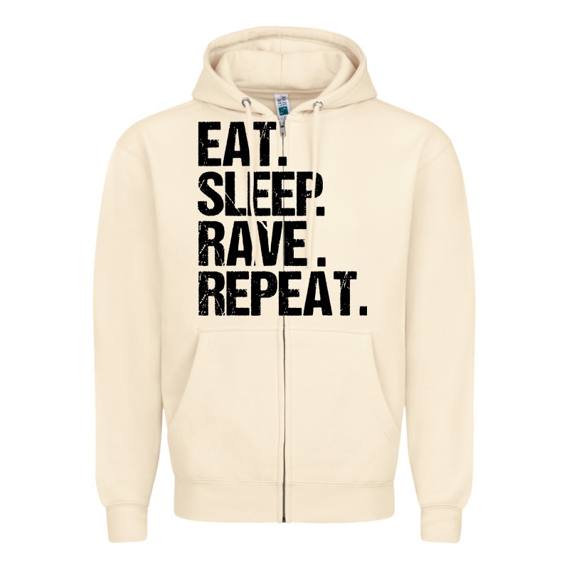 Eat Sleep Rave Repeat Zipper Hoodie by artisFamous | Teevron