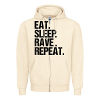Sandshell eat sleep rave repeat Zipper Hoodie - artisFamous