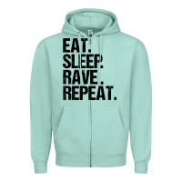 Seafoam eat sleep rave repeat Zipper Hoodie - artisFamous