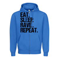 True Royal eat sleep rave repeat Zipper Hoodie - artisFamous