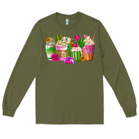 Army Green Stuck On You Cup Long Sleeve Tee - CowhideDigitalArt