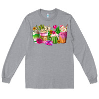 Heather Grey Stuck On You Cup Long Sleeve Tee - CowhideDigitalArt