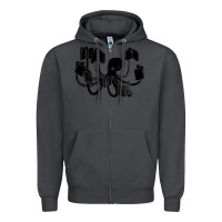 Smoke Octopus Zipper Hoodie - artisFamous