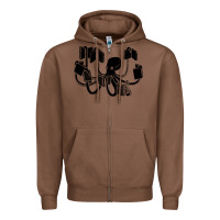 Chestnut Octopus Zipper Hoodie - artisFamous