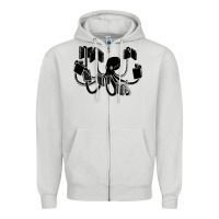 Dove Grey Octopus Zipper Hoodie - artisFamous