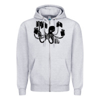 Heather Grey Octopus Zipper Hoodie - artisFamous
