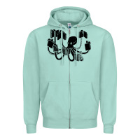 Seafoam Octopus Zipper Hoodie - artisFamous