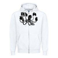 White Octopus Zipper Hoodie - artisFamous