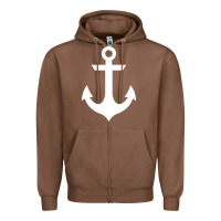 Chestnut preppy nautical anchor Zipper Hoodie - artisFamous
