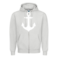 Dove Grey preppy nautical anchor Zipper Hoodie - artisFamous