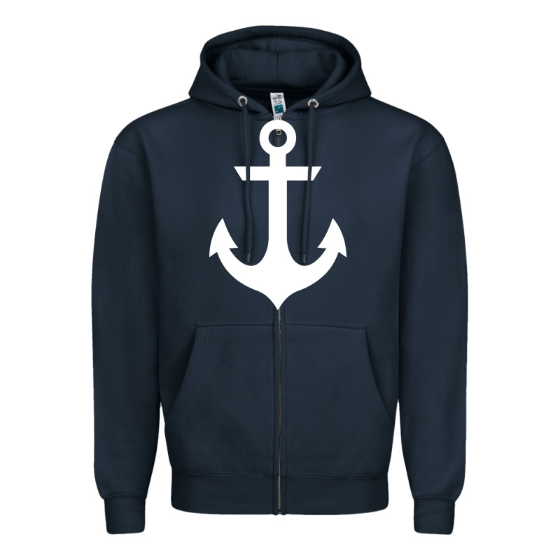 Preppy Nautical Anchor Zipper Hoodie by artisFamous | Teevron