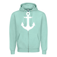 Seafoam preppy nautical anchor Zipper Hoodie - artisFamous