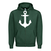 Sports Green preppy nautical anchor Zipper Hoodie - artisFamous