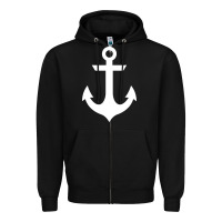 Black preppy nautical anchor Zipper Hoodie - artisFamous