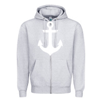 Heather Grey preppy nautical anchor Zipper Hoodie - artisFamous