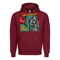 Burgundy Mark Of The Doom Zipper Hoodie - artisFamous