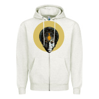 Oatmeal Heather Feeling Good Nina Simone Zipper Hoodie - artisFamous