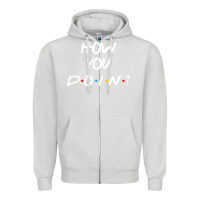 Dove Grey friends how you doin reunion Zipper Hoodie - artisFamous