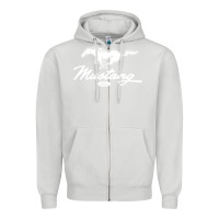 Dove Grey mustang pony script Zipper Hoodie - artisFamous