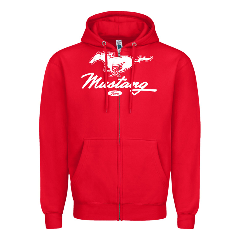 Mustang Pony Script Zipper Hoodie by artisFamous | Teevron