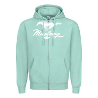 Seafoam mustang pony script Zipper Hoodie - artisFamous