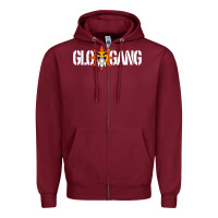 Burgundy glo gang Zipper Hoodie - artisFamous