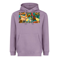 Lavender Chicken rooster and chicks with leopard Heavyweight Hoodie - RanaPortraitStore