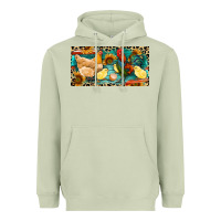 Matcha Chicken rooster and chicks with leopard Heavyweight Hoodie - RanaPortraitStore