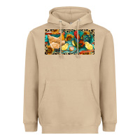 Mushroom Chicken rooster and chicks with leopard Heavyweight Hoodie - RanaPortraitStore
