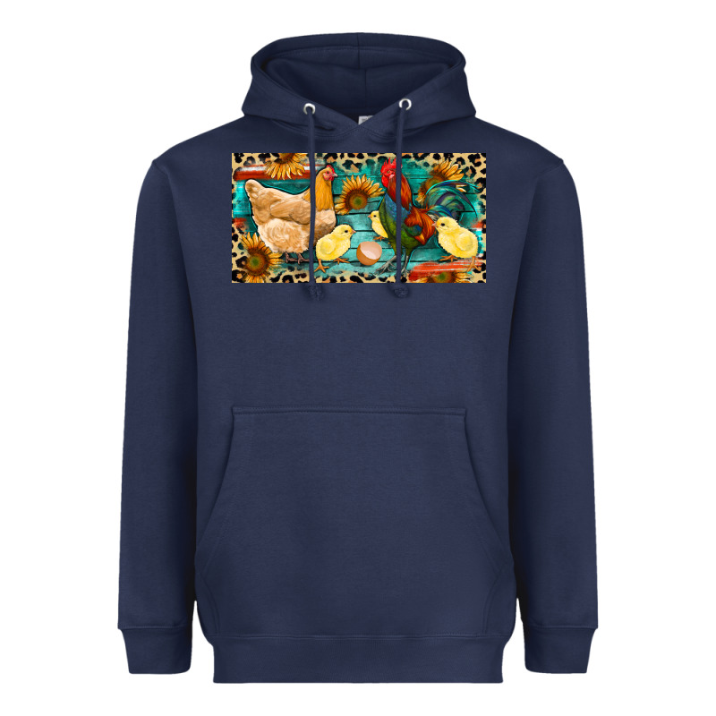 Chicken Rooster And Chicks With Leopard Heavyweight Hoodie by RanaPortraitStore | Teevron