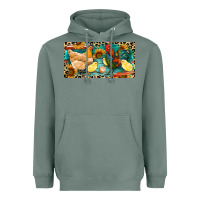 Sage Chicken rooster and chicks with leopard Heavyweight Hoodie - RanaPortraitStore