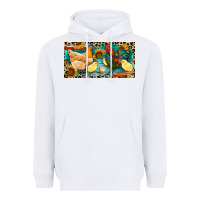 White Chicken rooster and chicks with leopard Heavyweight Hoodie - RanaPortraitStore