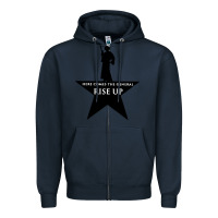 Navy here comes the general rise up Zipper Hoodie - artisFamous