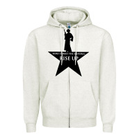 Oatmeal Heather here comes the general rise up Zipper Hoodie - artisFamous