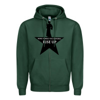 Sports Green here comes the general rise up Zipper Hoodie - artisFamous