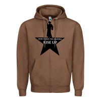 Chestnut here comes the general rise up Zipper Hoodie - artisFamous