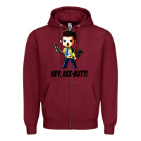 Burgundy hey, ass butt Zipper Hoodie - artisFamous